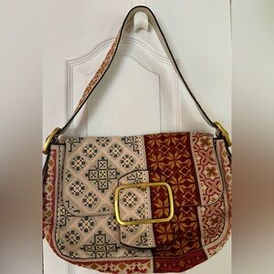 Authentic Tory Burch Multicolor Patterned Shoulder Bag with Genuine TB Dust Bag